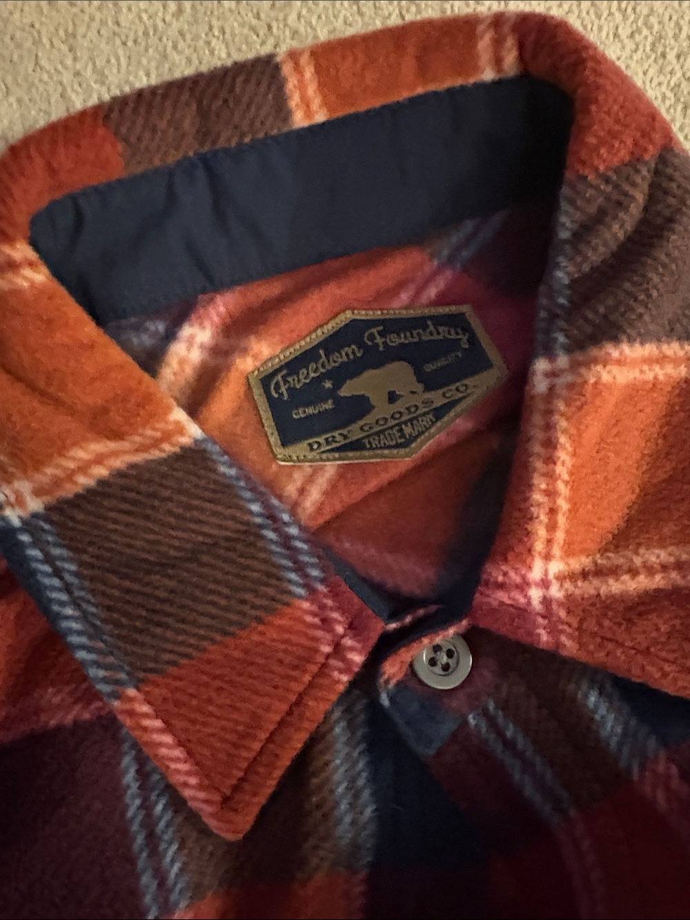 Freedom Foundry Men's Orange Plaid Button-Down Shirt